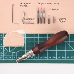 Leather Sewing Tools Kit Stitching Needles Waxed Thread DIY Leather Craft Punching Groover Carving Work Tools Accessories Set