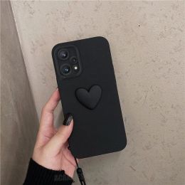 Cute 3D Love Heart Silicone Case On For Oppo Realme 9 Pro Plus 8 4g 5g 9pro Lanyard Wrist Strap Cover Gt Neo 2