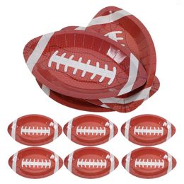Disposable Dinnerware 20 Pcs Rugby Party Tableware Football Paper Plates Venue Setting Props Favors Decorations For Child Trays Serving