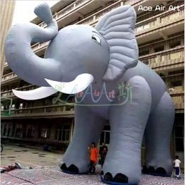 8m length (26ft) with blower New Arrival Blown Up Decor Inflatable Grey Elephant Animal For Carnival Parade