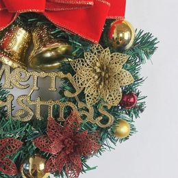 Decorative Flowers 30cm Christmas Wreath Artificial Garland Hanging Ornaments Front Door Wall Decorations Merry Tree