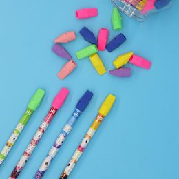 Coloured Eraser Anti-fall Mini Eraser Labor-saving Widely Used Long Lasting Portable Pencil Top Eraser Student Stationery