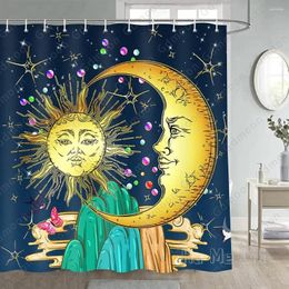 Shower Curtains Sun Moon Curtain Mystic Mandala Boho Celestial Hippie Colorful Mountain Fantasy Galaxy Dark Starry Sky Planet Stars