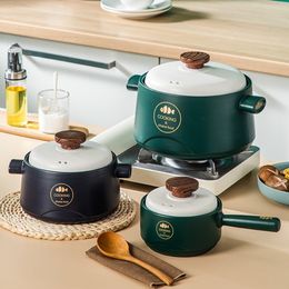 Ceramic Stockpot Nordic Green Blue Soup Pot Clay Casserole Cookware Gas Saucepan Kitchen Pot Stewpan Home Cooking Utensils