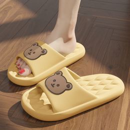 Summer Women Men Slippers Platform Soft Thick Bottom Non-Slip Lovely Animal Print Home Slipper Female Flats Shoes Beach Sandals