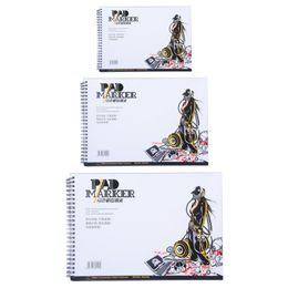 2023 New 34 Sheet A3/A4/A5 Professional Marker Paper Spiral Sketch Notepad Book Painting Drawing Supplies