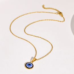 Evil Eye Amulet Pendant Necklace,Statement Circle Turkey Guard Jewelry, Charm Protect Ojo Choker for Women Girls