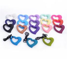 Silicone Teething Beads Food Grade Silicon Heart Shape Pendant Necklace Silicone Teethers for Baby and Mummy Nursing Jewelry Gifts2852642