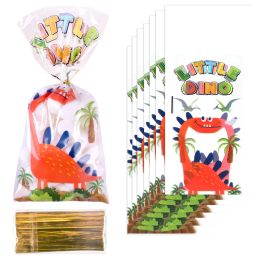 50pcs Dinosaur Cellophane Bags Dinosaur Party Favors gift Bags for Candy Cookies treat pack bag dino Themed boy birthday Party