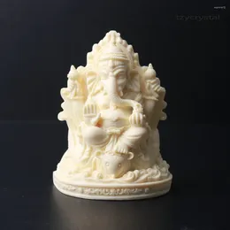 Decorative Figurines Hindu Ganesha Statue Ivory Nut Elephant Buddha Lucky Home Office Ornaments