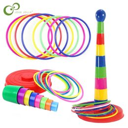 Children Outdoor Fun Toy Sports Circle Ferrule Stacked Layers Game ParentChild Interactive Throwing Kids 240409