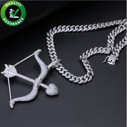 Mens Iced Out Hip Hop Chain Pendants Luxury Designer Jewellery Iced Out Pendant Men Cuban Link Chain Diamond Necklace Hiphop Charm A2072097
