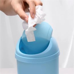 Mini Desktop Bin Small Trash Can Tube with Cover Bedroom Trash Can Garbage Can Clean Work-space Storage Box Home Desk Dustbin