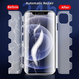 360° Butterfly Hydrogel Film For iPhone 15 14 13 11 Pro Max X XS XR Full Cover Screen Protector for iPhone 12 mini 14plus