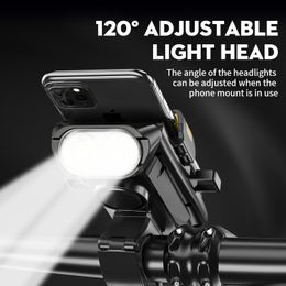 4 in 1 Bicycle Light Bike Headlight Power Bank Flashlight 500Lumen 3000mAh Handlebar USB Charging MTB Road Cycling Highlight