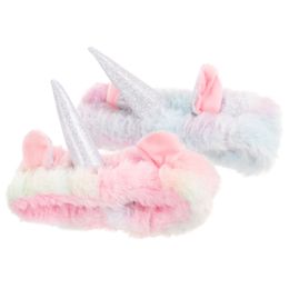 2 Pcs Scarf Bath Towel Wrap Women Skin Care Hair Headband Aesthetic Accessories Shower Skincare Headbands Unicorn Washing Face