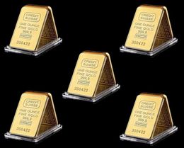 5PCS 24K Arts and Crafts Gold Plated One Ounce Fine 9999 Magnetic Credit Suisse Bullion With Different Numbers8917878