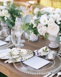 Vintage Herb Floral Texture Table Napkins Cloth Set Handkerchief Wedding Party Placemat Holiday Banquet Tea Napkins