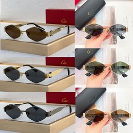 Designer metal sunglasses Luxury small frame metal frame glasses Ladies luxury outdoor sunglasses with metal frame and green lenses 0479