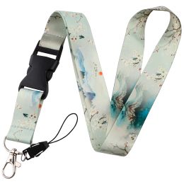 Painting Art Phone Lanyard Neck Strap for key ID Card Cell phone Straps Badge Holder DIY Hanging Rope Neckband Accessories