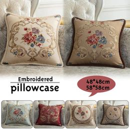 Pillow European Style Jacquard Embroidery Covers Throw Pillowcase For Car Living Office Bedroom Home Decoration