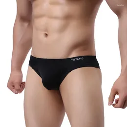 Underpants Mens Sexy Underwear Briefs Brand Ice Silk Ultra-thin Transparent Men Seamless Panties Pouch Bikini Erotic