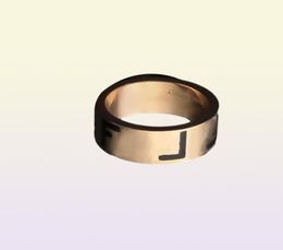 Top Quality Women Designer Love Rings Black Simple F Letter Stainless Steel 3 Colours Engagement Ring Fashion Jewellery Lady Party 6060798