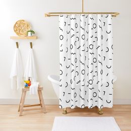 Memphis Style Abstract Pattern (black/white) Shower Curtain Curtain For Bath Bathroom Accessories