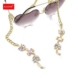 Eyeglasses chains Crystal facial mask chain sunglasses glasses rope bracket leak proof luxury facial mask extended bead necklace fashion jewelry 2023 C240411