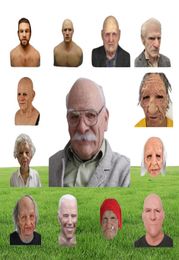 13 Types Scary Full Head Latex Halloween Horror Funny Cosplay Party Old Man Helmet Real Mask 916 10078006514