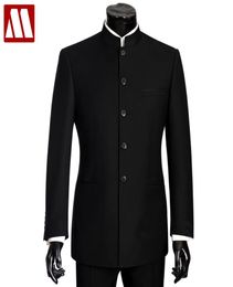 MYDBSH Men Suits Big size Chinese Mandarin Collar Male Suit Slim Fit Blazer Wedding Terno Tuxedo 2 Pieces Jacket Pant5800190