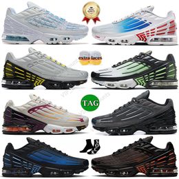 Designer Tn Plus III Tuned 3 Mens Sports Shoes Laser Blue White Leather Aquamarine Obsidian Hyper Violet Deep Parachute Ghost Green Triple Black TNs Trainer Sneakers