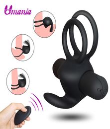 Super Powerful Remote Control Vibrator Penis Cock Silicone Rings Adult Sex Toys For Man VIbrating Clitoral Stimulator For Couple S6994154