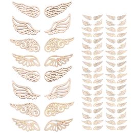 Wood Wings Wooden Cutouts Unfinished Angels Wing Diy Embellishments Slices Chip Angel Ornament Shapes Cutout Craft Colouring