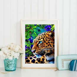 Huacan Diamond Painting Kit Leopard Full Square/round Embroidery Mosaic Animal Cross Stitch Home Decor