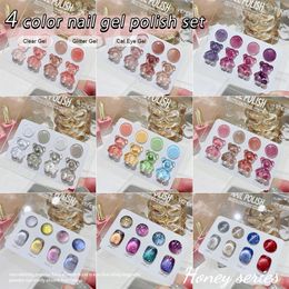 VENDEENI 4 Colorsset Gel Gel PolpA Gelitter colorato Gel trasparente Gel Vernistica Gel Vernio Gel di gel