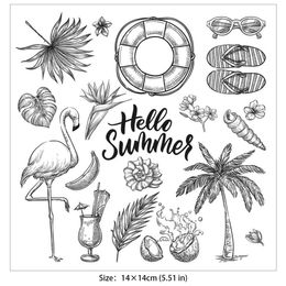 Summer/Beach/Coconut Tree Clear Stamps Scrapbooking Crafts Decorate Photo Album Embossing Cards Making Clear Stamps New