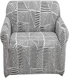 Black And White Line Slipcovers Armchair Corner Sofa Cover Chaselong Protector For Pets And Kids Fully Wrap