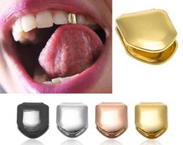 Cool Rock Hip Hop Single Tooth Grillz Cap Gold Plated Dental Grills Teeth Caps Cosplay Body Jewellery Party Gifts9470293