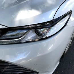 Headlights Eyebrows Eyelids Stickers For Toyota Camry 2018 2019 2020 2021 2022 2023+ Glossy Black ABS Accessories Car Styling