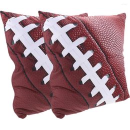 Chair Covers 2 Pcs Square Pillow Sofa Throw Decorative Case Football Pillowcases Sports Printing Polyester (Polyester) Cushion