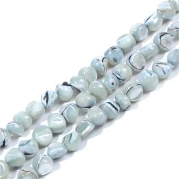 Light Blue Pearl Shell Chips Beads Gravel Shape Mother of Pearl Shell Loose Beads For Making Jewellery DIY Bracelet Necklace