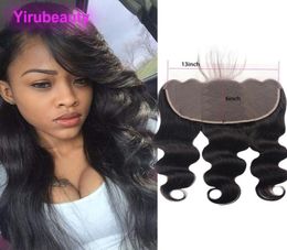 Indian Virgin Hair 13X6 Lace Frontal Pre Plucked Body Wave 136 Closure Natural Colour Yirubeauty Products4893270