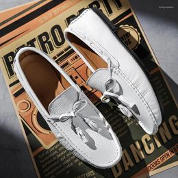 Casual Shoes Genuine Leather Men Driving Handmade Elegantes Man Loafers Soft Slip On Tassel Versatile Leisure Walk Mens Moccasins