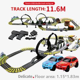 1:43 Scale Electric Track Racing RC Car Double Battle Speedway Autorama Profissional Slot Car Circuit Race Track Railway Toys