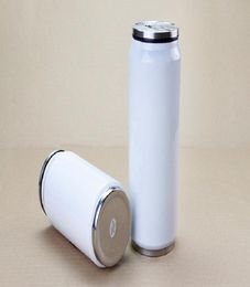 DIY Sublimation 15oz Cola Can with 2 Types Lids 450ML White Stainless Steel Coke Can Double Layer Insulated Vacuum Water Bottles C8628410