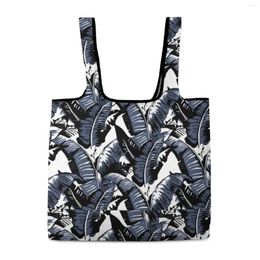 Shopping Bags Customized Patterns Folding Tote Bag Black Totes Zipperless Lightweight Reusable Beach