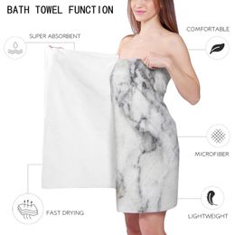 Marble Texture Microfiber Bath Towels Swimming Quick-drying Round Beach Towel Sport Gym Face Towel