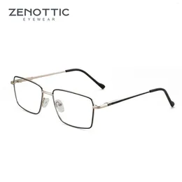 Sunglasses Frames ZENOTTIC 2024 Fashion Rectangle Optical Glasses Frame For Men Metal Eyewear Non-Prescription Trend Eyeglasses F3101