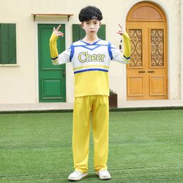 School Children Cheerleading Team Performance Uniform Group Middle Student Sports Day Dance Long Sleeve Suit Adult Stage Clothes